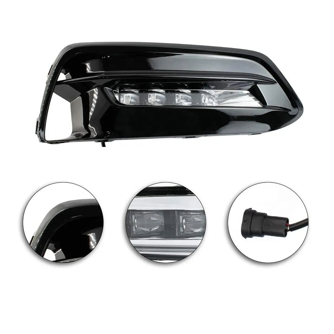 Front Bumper LED DRL Fog Light Assembly for Honda Accord Sedan 2018 2019 2020 | Sport/EX/L | White Daytime Running & Amber Turn Signal