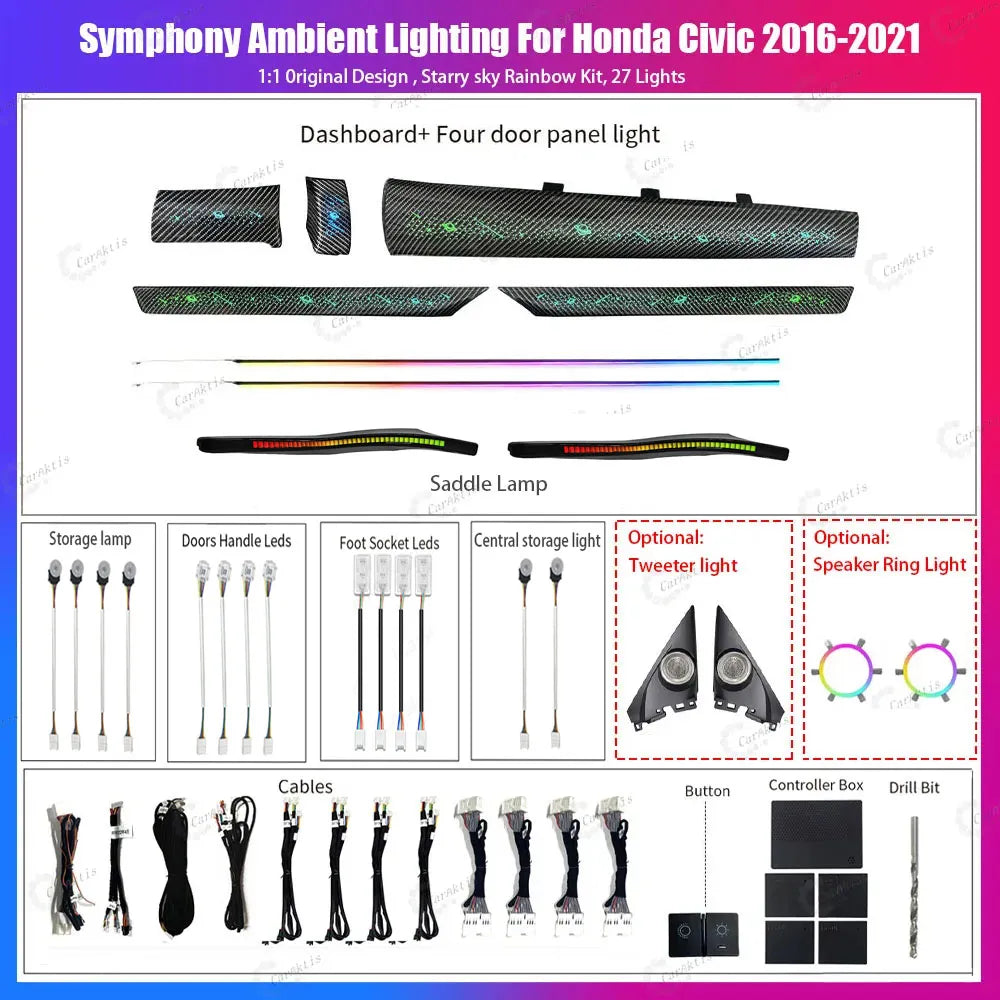 10th Civic Starry Ambient Light Complete Set