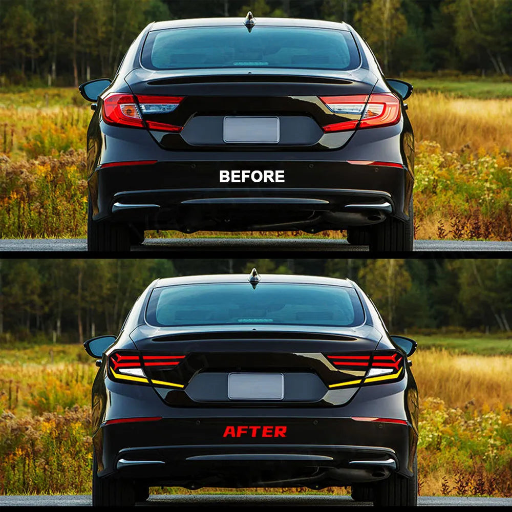 Front Bumper LED DRL Fog Light Assembly for Honda Accord Sedan 2018 2019 2020 | Sport/EX/L | White Daytime Running & Amber Turn Signal
