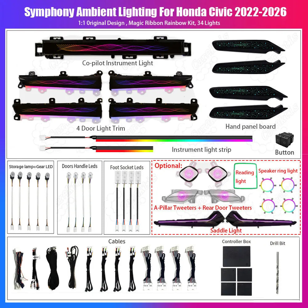 11th Civic Ribbon Ambient Light Complete Set