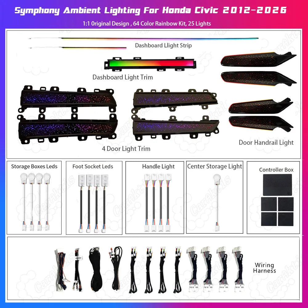 11th Gen Civic Starlight Ambient Lighting Kit (25-Light Set)