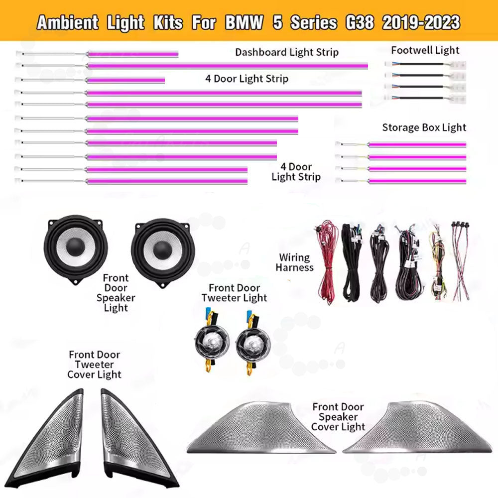 CarAktis For BMW 5 Series G30 G38 2018-2023 Midrange Tweeter HiFi Music Stereo Horn Ambient Light Decorate Refit