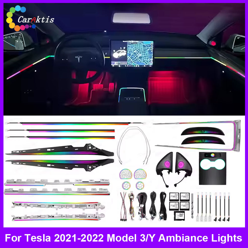 CarAktis Symphony 64 Colors Ambient Lighting Kit For Tesla Model 3/Y 2021-2022 Interior LED Light