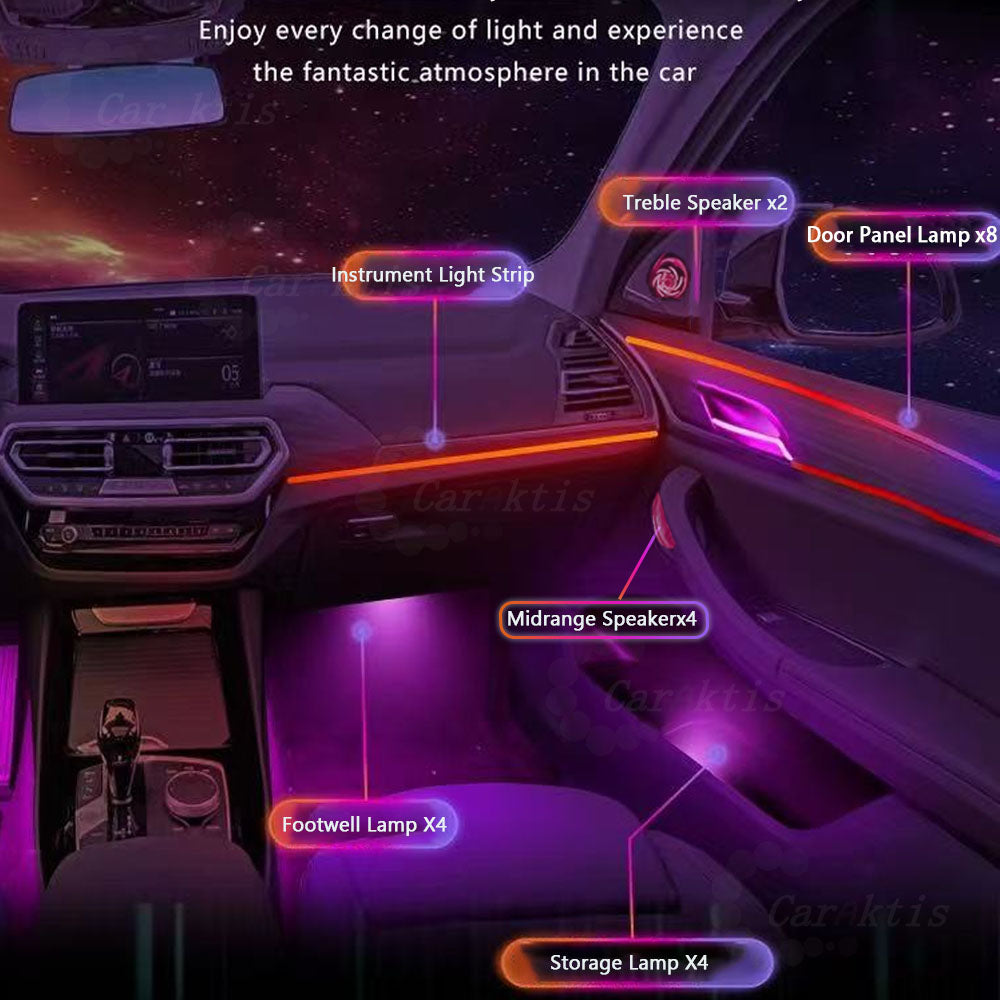 CarAktis Upgrade Symphony Ambient Lighting Kit For BMW X3 X4 2018 - 2023 G01 G02 Interior LED Light Accessories Trim Panel