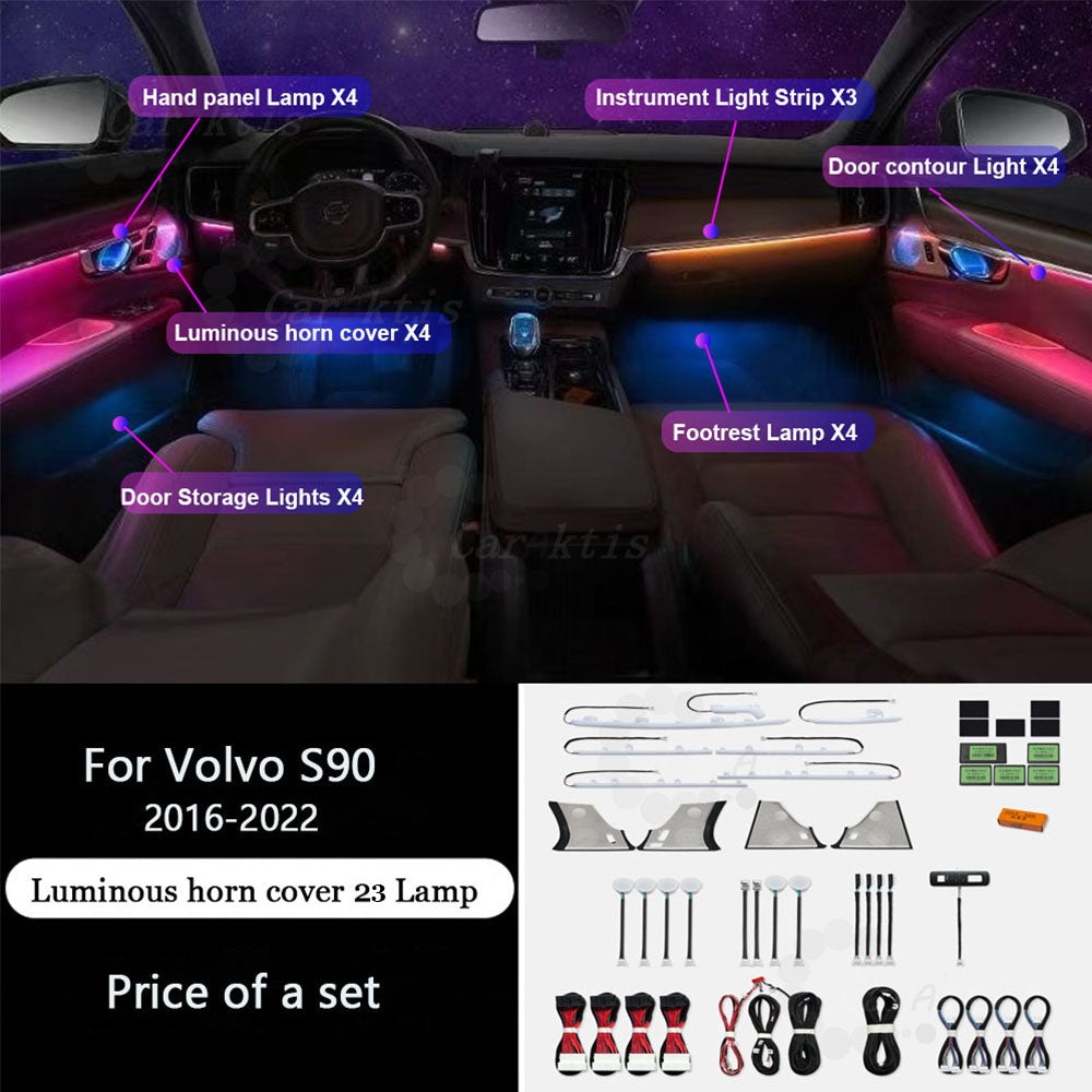 CarAkits Symphony LED Car Interior Ambient Light For Volvo S90 V90 2016-2024 Dynamic Trim kit