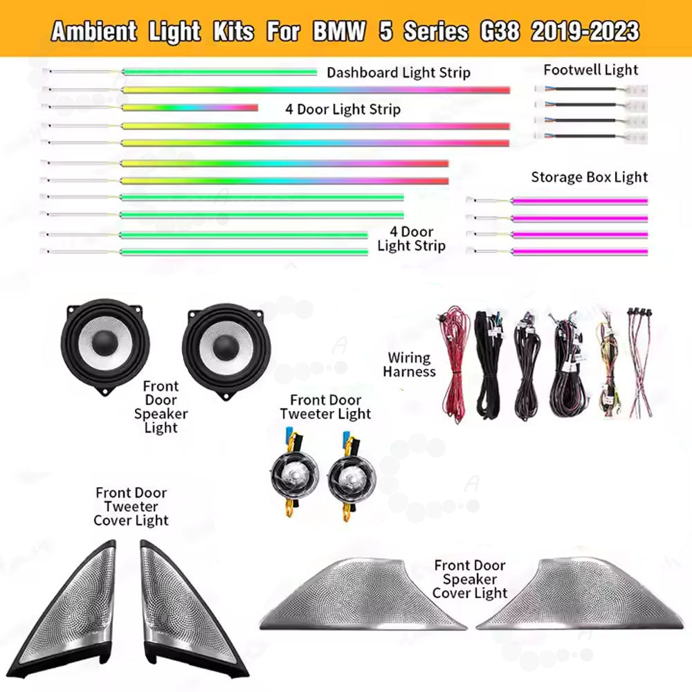 CarAktis For BMW 5 Series G30 G38 2018-2023 Midrange Tweeter HiFi Music Stereo Horn Ambient Light Decorate Refit