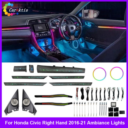 CarAkits LED Safety assistance systems Ambient Light For Honda Civic Right Hand 2016-2021 Interior Decoration