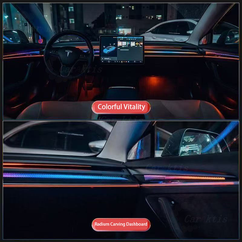 CarAktis Radium Carving Ambient Lighting Kit For Tesla Model Y 2023 LED Safety Assistance Systems