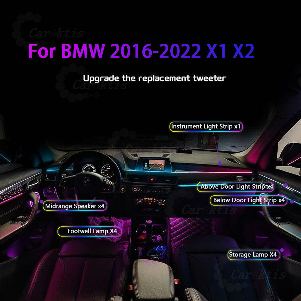 CarAktis Symphony Ambient Lighting Kit For BMW X1 X2 F48 F49 2016-2022 Car Interior Decoration