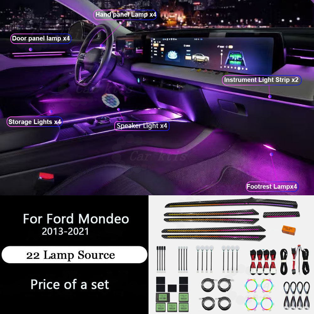 CarAkits For Ford Mondeo 2013-2021 Ambient Light Dynamic Lighting Automotive Interior Decoration