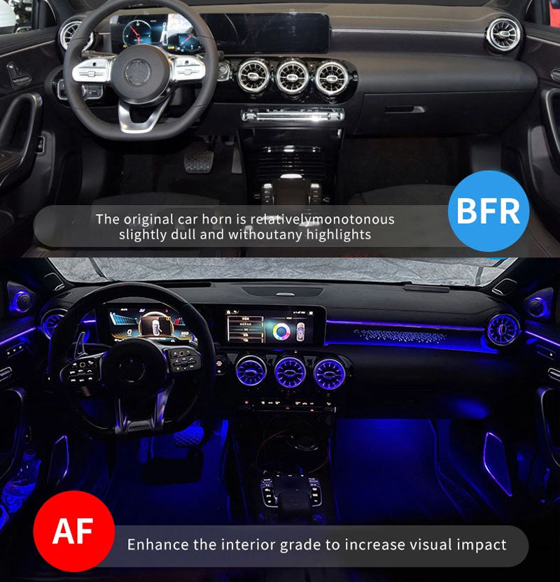 CarAkits 64 Colors LED Ambient Light For Mercedes-Benz W177 W118 W247 A/B/CLA 2020-2024 Automotive Interior Decoration