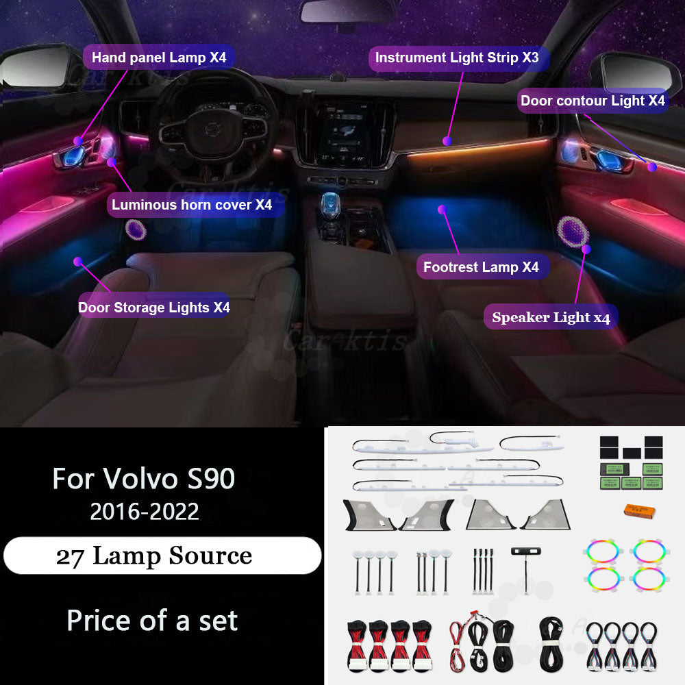 CarAkits Symphony LED Car Interior Ambient Light For Volvo S90 V90 2016-2024 Dynamic Trim kit