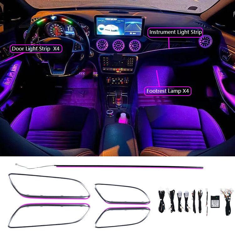 For Mercedes 2013-2019 CLA W117 W156 W176 W246 64 Colors Ambient Lights Interior Ambient Lights