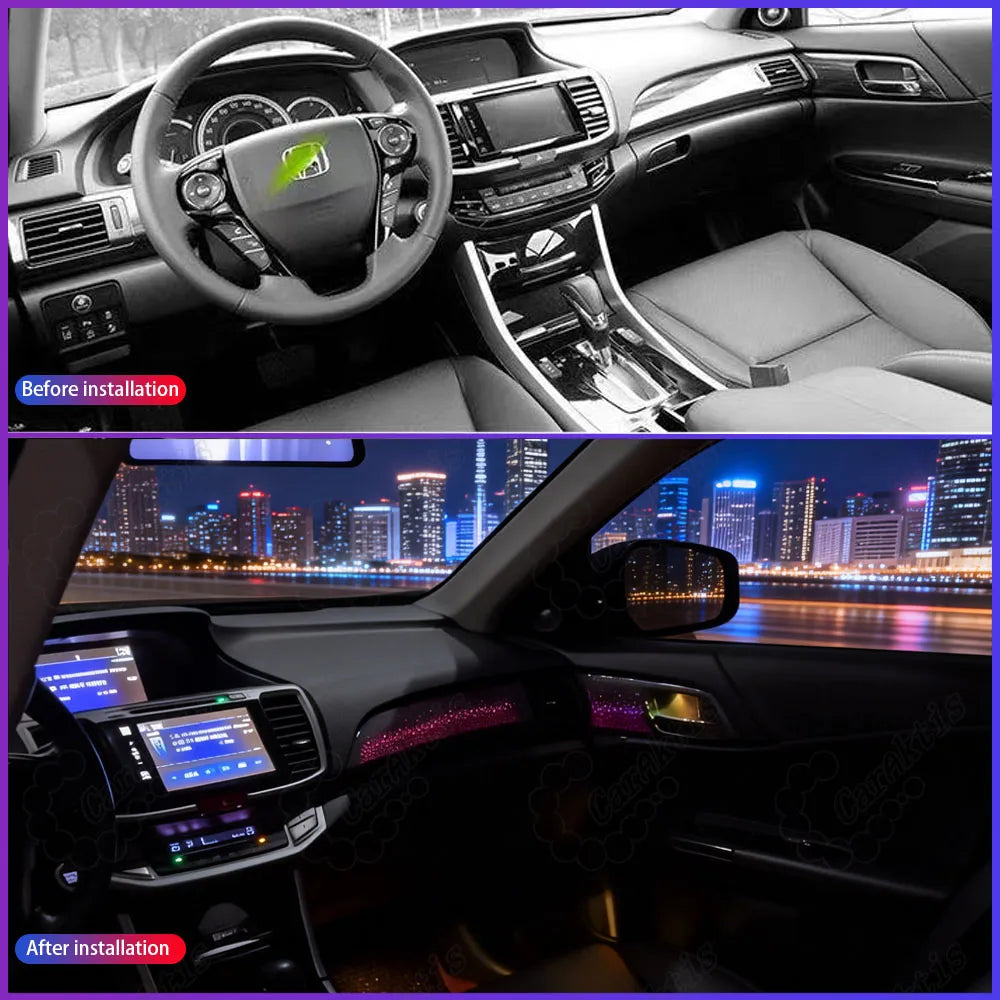 Honda Accord (2013-2017) 9th Gen Active Ambient Lighting Kit - 1:1 OEM Replacement, APP Control & Dynamic Sync