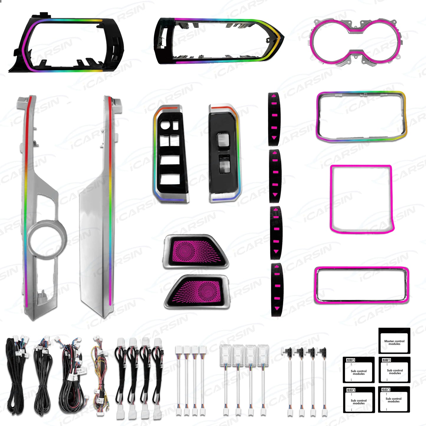64-Color LED Ambient Interior Light Kit for Toyota Land Cruiser LC300 2022–2025 Multicolor Symphony Atmosphere Strip Upgrade