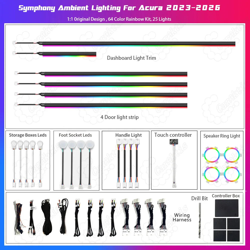 Dynamic Symphony Ambient LED Interior Lighting Kit for Acura