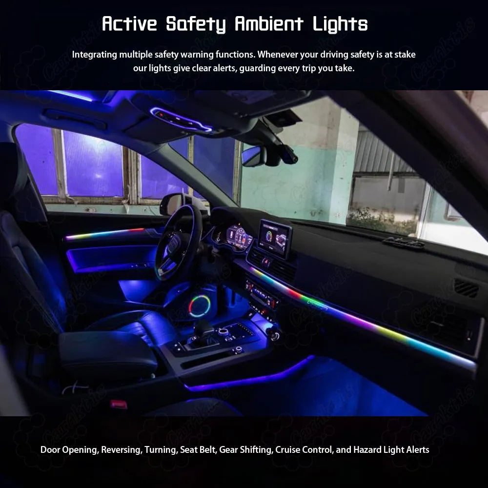 Upgrade 64 Colors Symphony Led Interior Ambient Lighting For Audi Q5 2018-2024 Atmosphere Strip Accessories