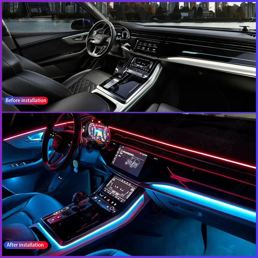 Audi Q7 2020–2025 Interior Ambient Lighting System | 64-Color Dynamic RGB LED | MMI Display Control