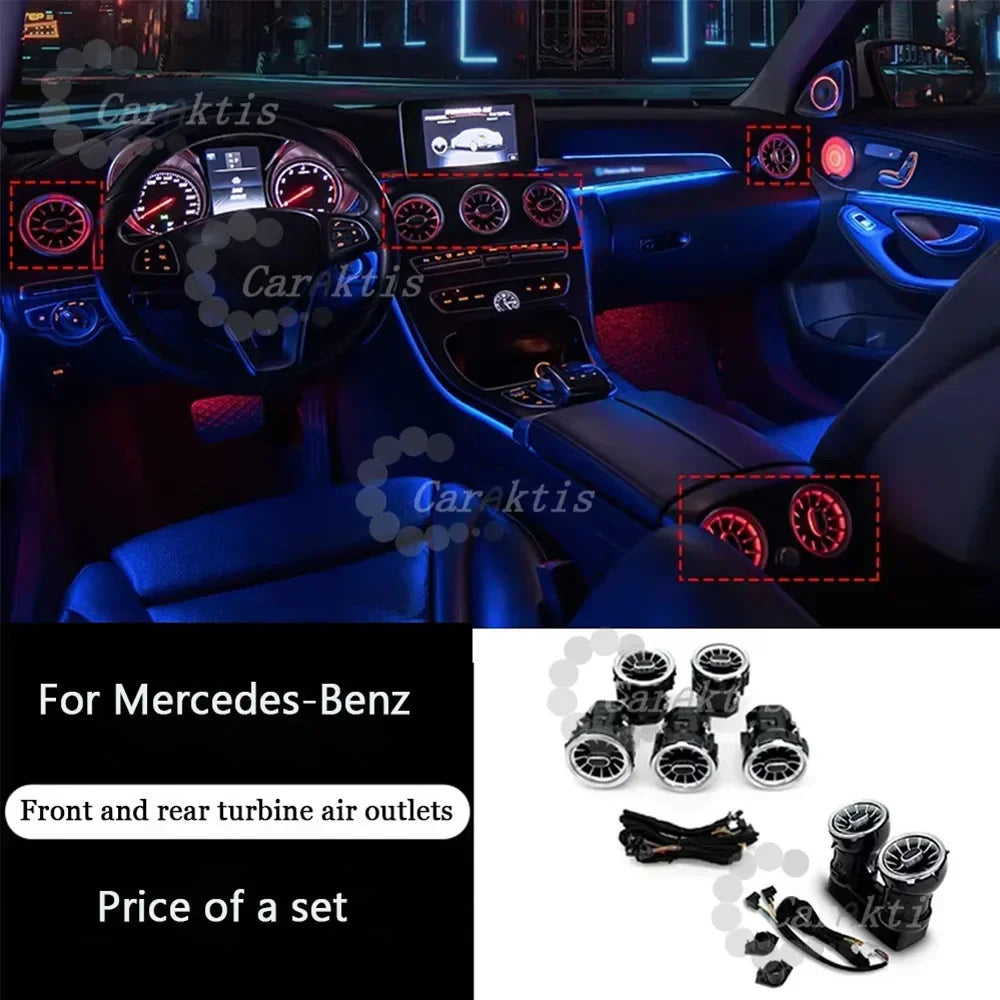 CarAkits 64 Colors LED Ambient Light For Mercedes-Benz W177 W118 W247 A/B/CLA 2020-2024 Automotive Interior Decoration