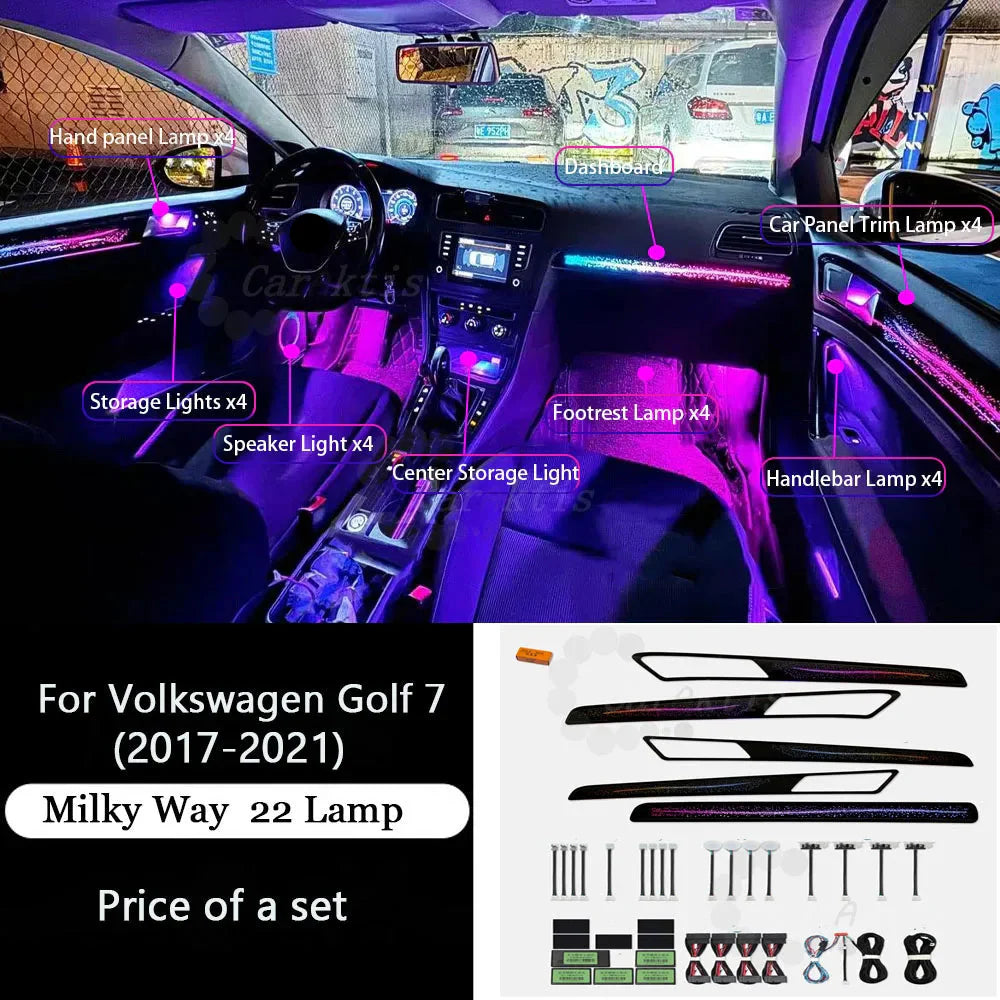 CarAkits LED Ambient Light Symphony For Volkswagen Golf 7 2017-2021 Dynamic Interior Lighting