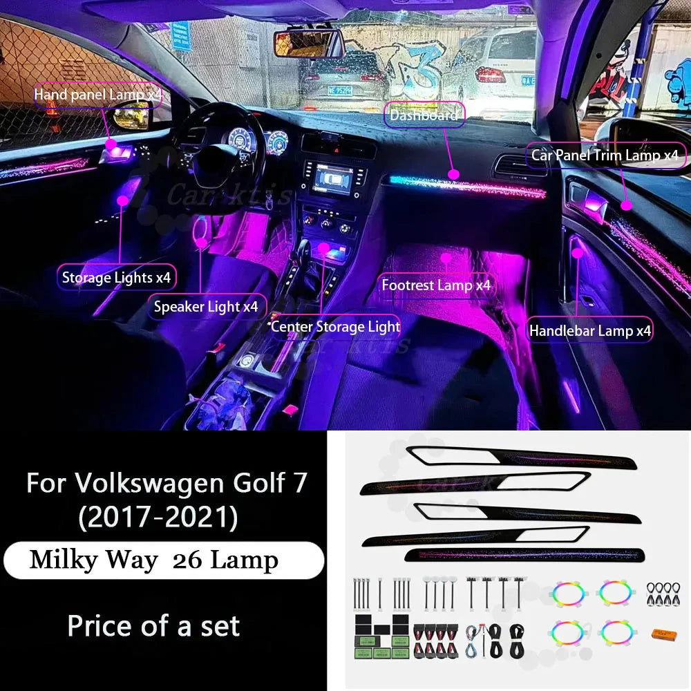 CarAkits LED Ambient Light Symphony For Volkswagen Golf 7 2017-2021 Dynamic Interior Lighting