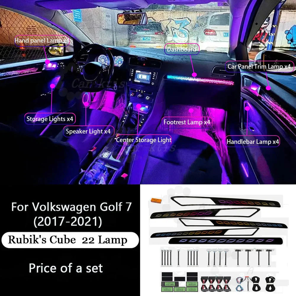 CarAkits LED Ambient Light Symphony For Volkswagen Golf 7 2017-2021 Dynamic Interior Lighting