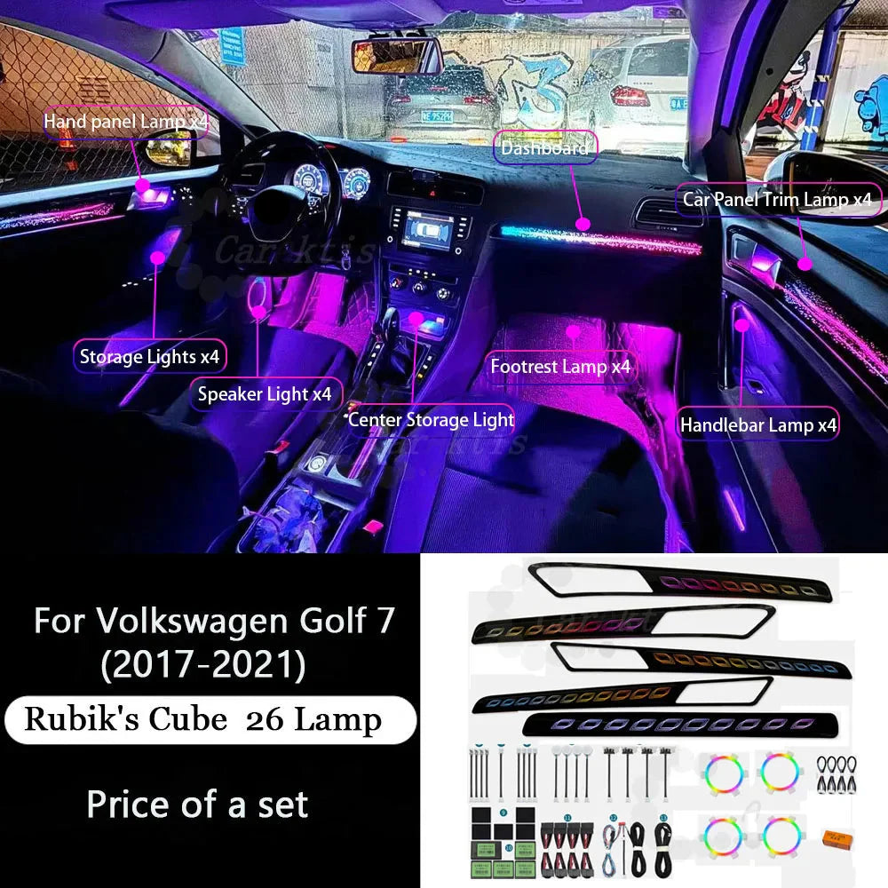 CarAkits LED Ambient Light Symphony For Volkswagen Golf 7 2017-2021 Dynamic Interior Lighting