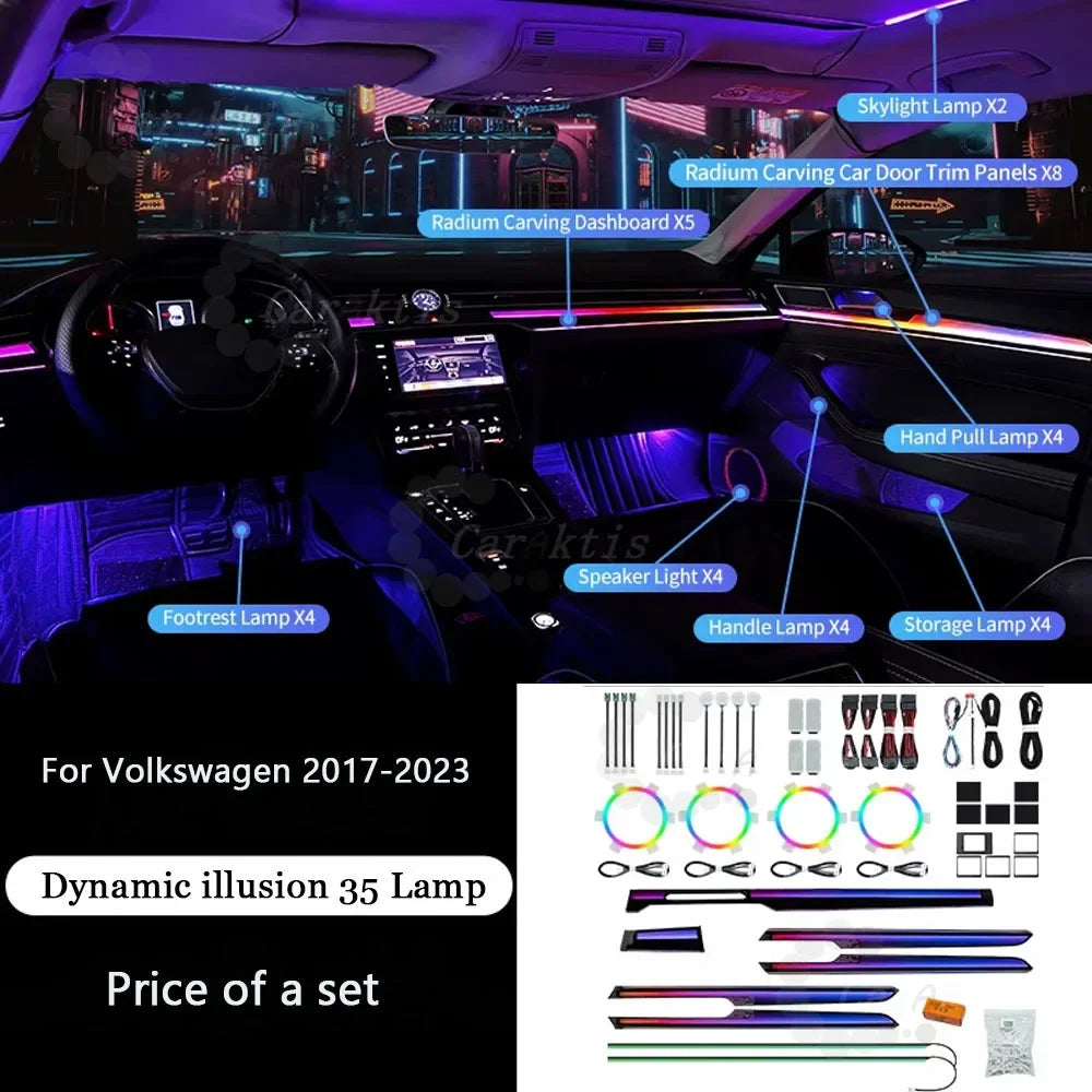 CarAkits Symphony Auto LED Ambient Light For Volkswagen Magotan 2017-2023 Dynamic Lighting Interior Decoration