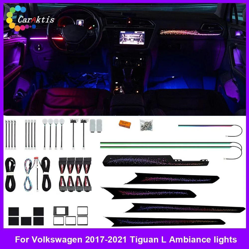 CarAkits LED Ambient Light Kit For Volkswagen Tiguan L 2017-2021 Interior Lighting Upgrade Accessories