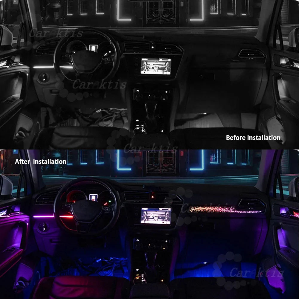 CarAkits LED Ambient Light Kit For Volkswagen Tiguan L 2017-2021 Interior Lighting Upgrade Accessories
