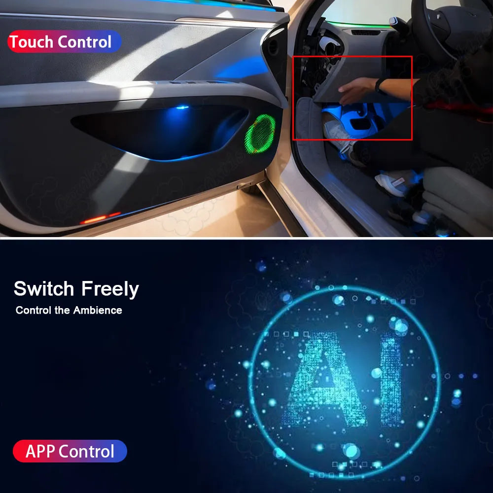 Custom Interior LED Ambient Light for Toyota RAV4 (2013-2019) - Invisible Ultra-Thin Neon Atmosphere Lighting