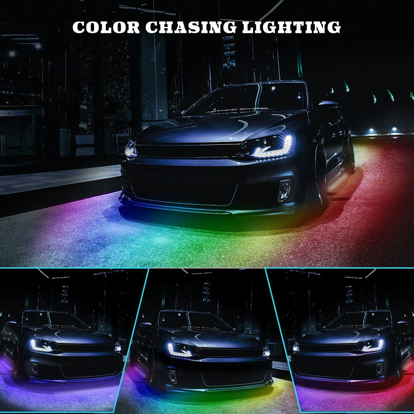 Car Underglow Flexible Strip LED Remote /APP Control RGB LED Strip Under Automobile Chassis Tube Underbody System Neon Light