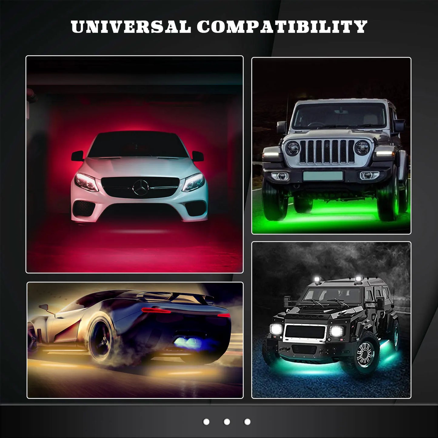 Car Underglow Flexible Strip LED Remote /APP Control RGB LED Strip Under Automobile Chassis Tube Underbody System Neon Light