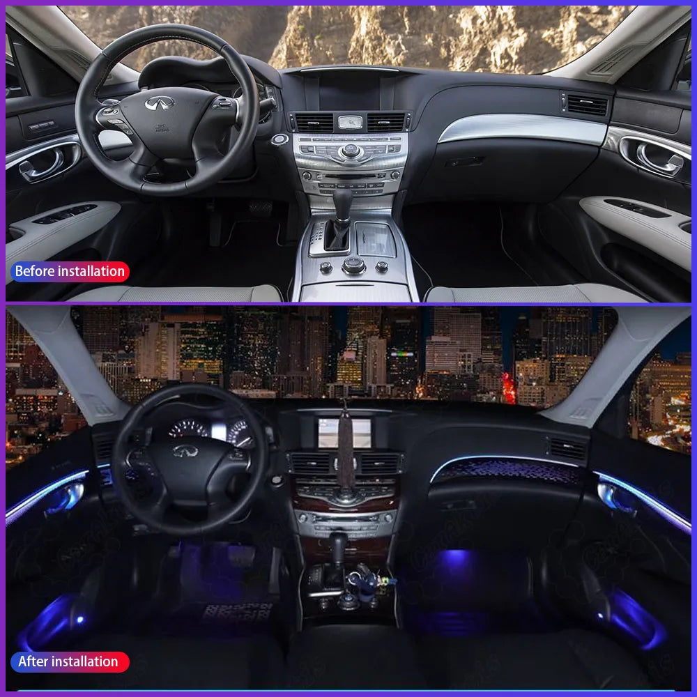 CarAktis 1:1 Mold Rainbow Symphony LED Ambient Light for Infiniti Q70 2011-2021 – Dynamic Interior Lighting Kit
