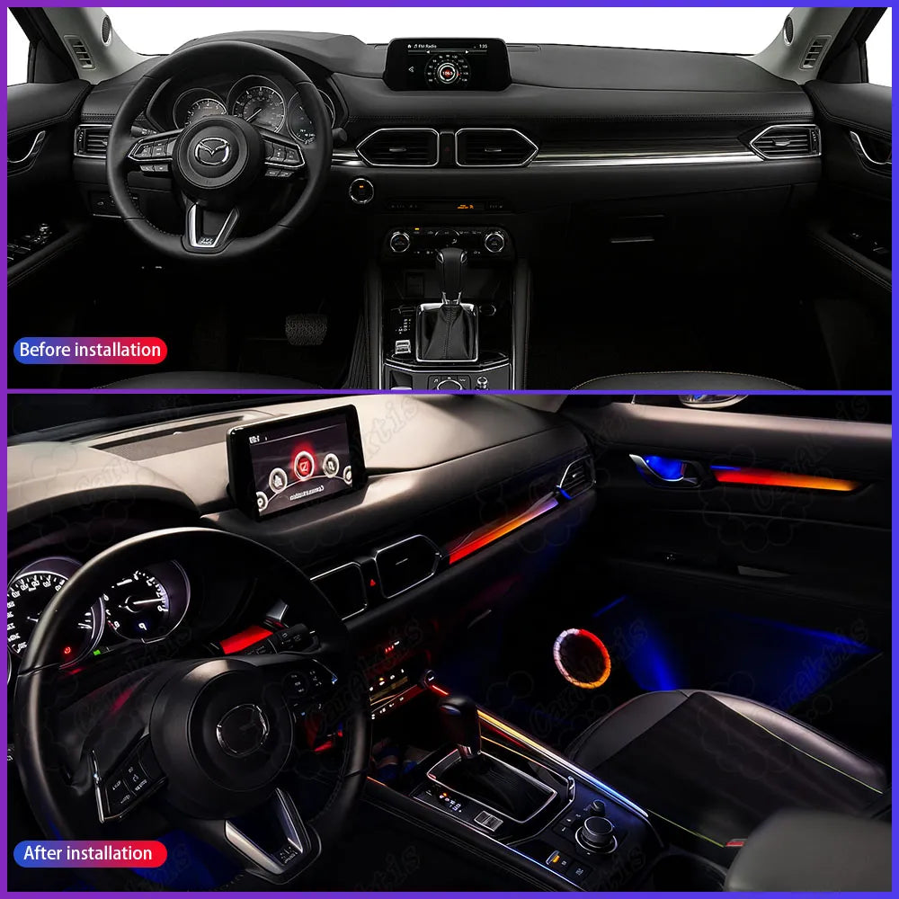 CarAktis Symphony Interior Ambient Lighting for Mazda CX-5 2016-2025 | Custom LED App Control Acrylic Light Strips