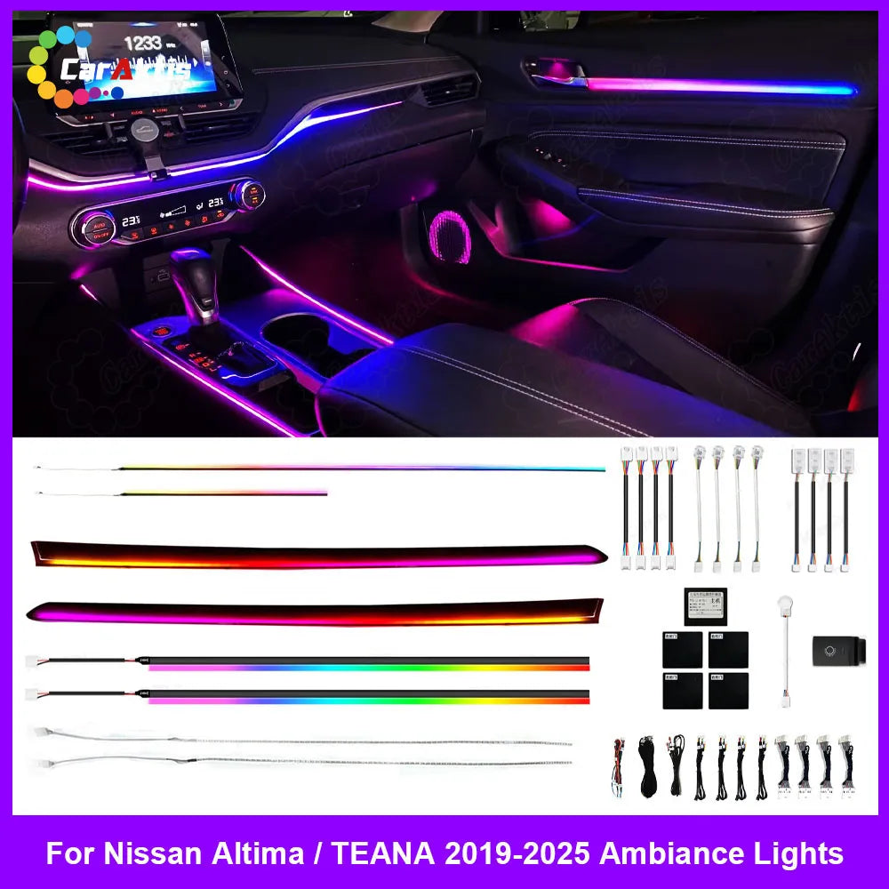 64-Color LED Ambient Interior Lighting Kit for Nissan Altima / Teana (2019-2025)