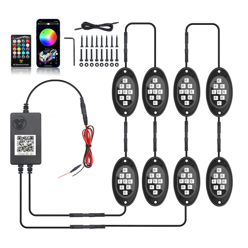 Car Underglow Flexible Strip LED Remote /APP Control RGB LED Strip Under Automobile Chassis Tube Underbody System Neon Light