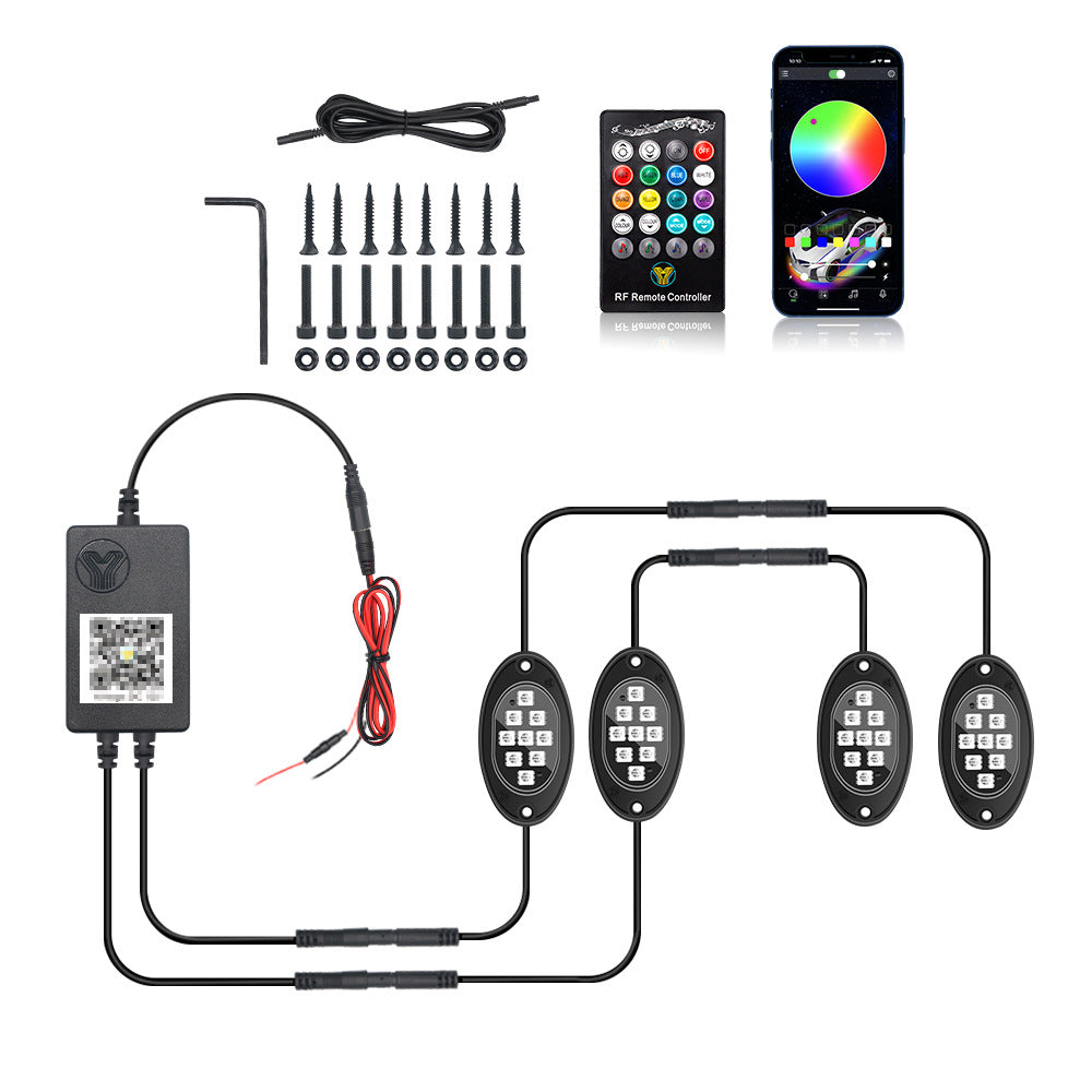 Car Underglow Flexible Strip LED Remote /APP Control RGB LED Strip Under Automobile Chassis Tube Underbody System Neon Light