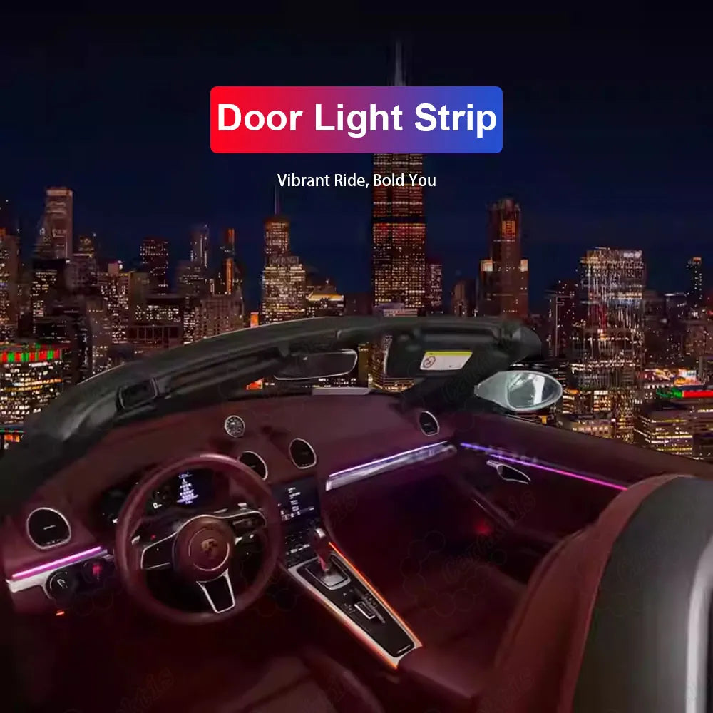 For Porsche 911 (2012-2018) / 718(2016-2023)LED Car Ambient Lighting Upgrade – Color Changing Interior Ambient Lights