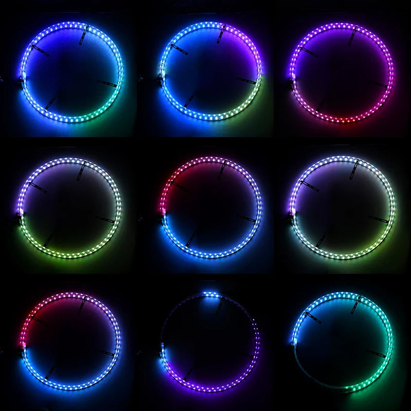 Symphony LED Car Hub Lamp Double Sided APP Waterproof Neon Wheel Ring 12V Auto Decorative Atmosphere Light