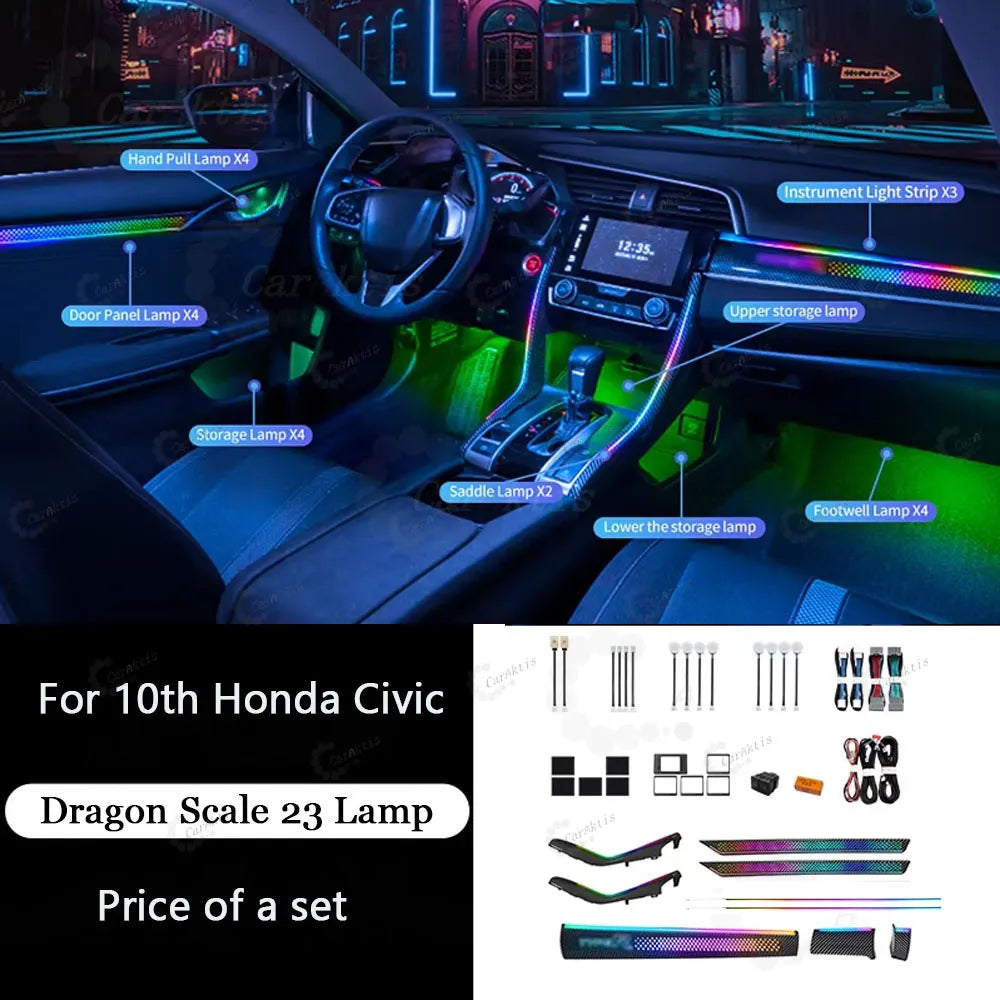 CarAkits LED Safety assistance systems Ambient Light For Honda Civic 2016-2021 Interior Decoration