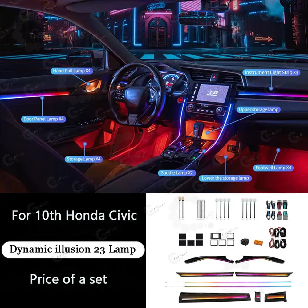 CarAkits LED Safety assistance systems Ambient Light For Honda Civic 2016-2021 Interior Decoration