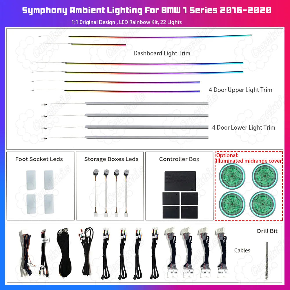 CarAktis For BMW 1 Series 2016-2023 interior Ambient light original car 1:1 Strip Accessories Upgrade