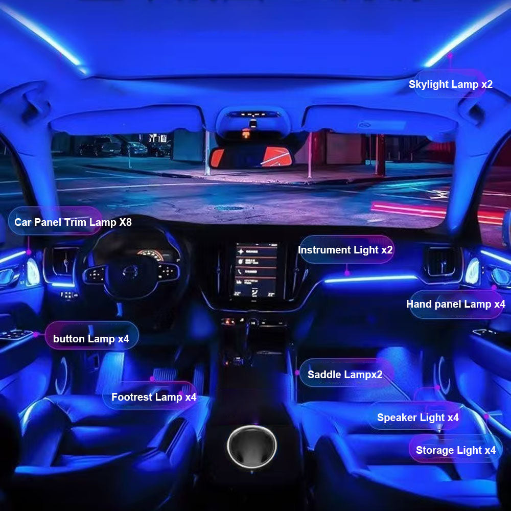 CarAkits LED Ambient Light For Volvo XC60 2018-2024 Dynamic Lighting Automotive Interior Decoration 64 Color