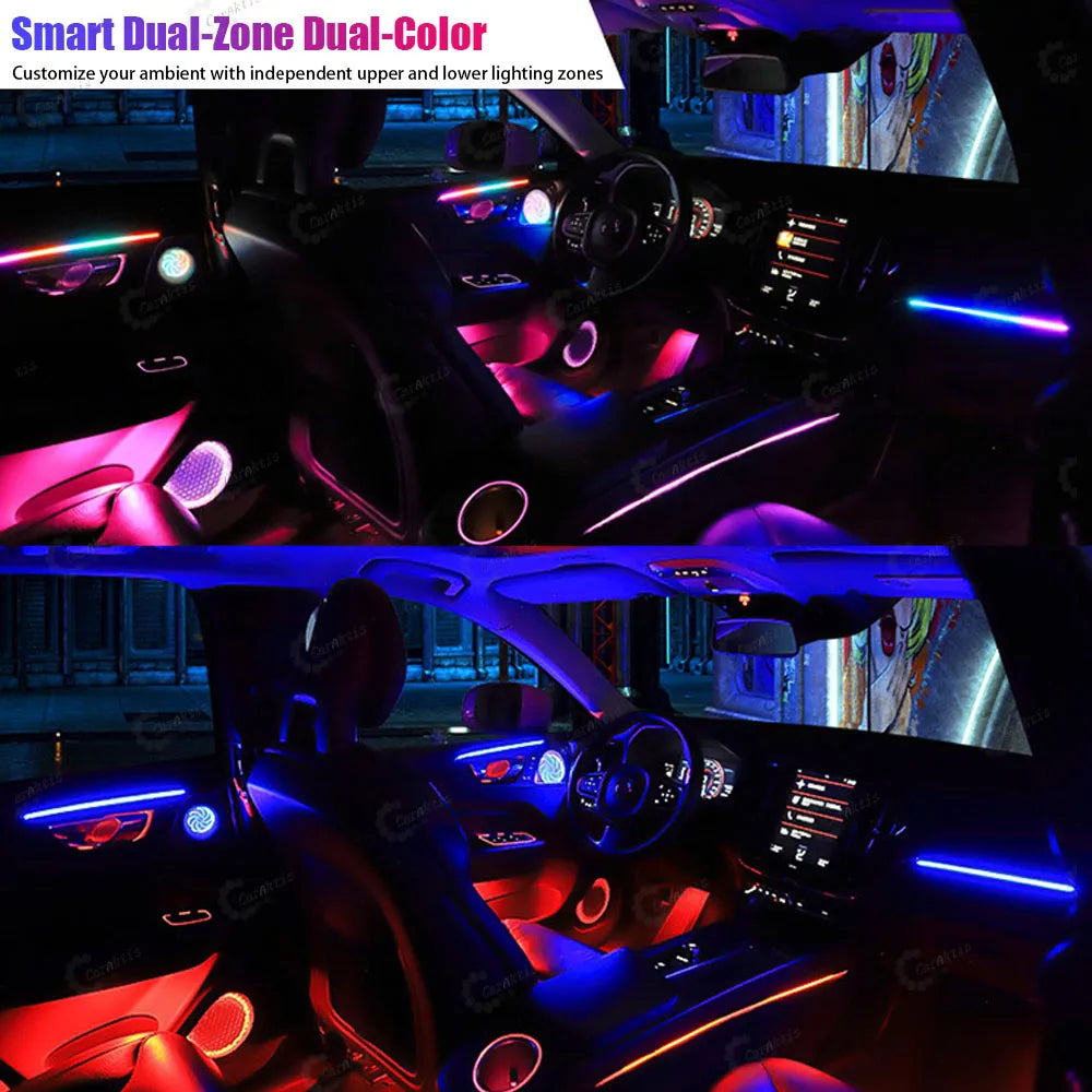 CarAkits LED Ambient Light For Volvo XC60 2018-2024 Dynamic Lighting Automotive Interior Decoration 64 Color