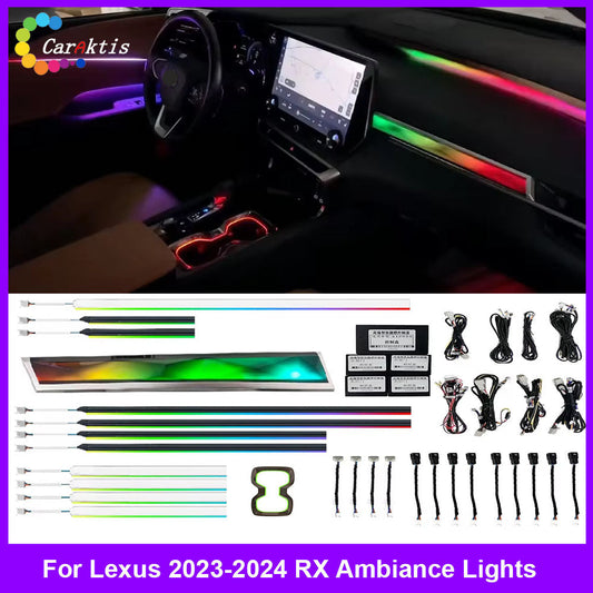 CarAkits 64 Colors Crystal Dynamic Ambiance Light For Lexus RX 2023+ Ambient Light Automotive interior lighting