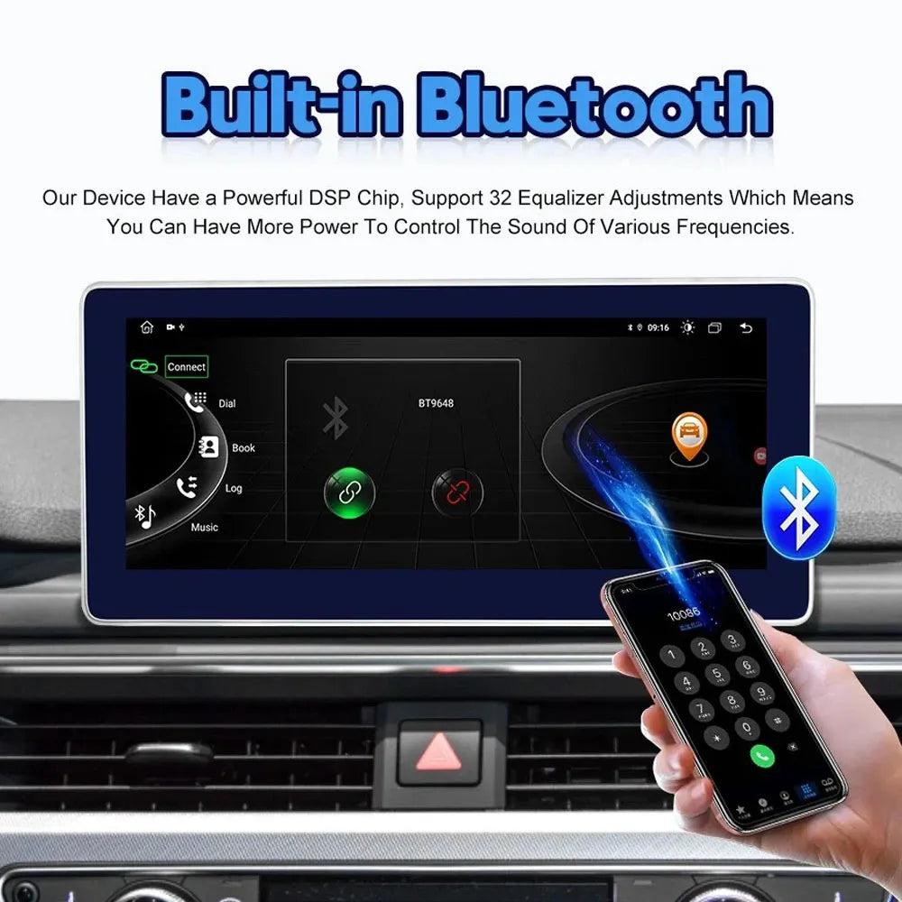 Bluetooth hands-free calling and wireless music streaming on Acura RDX 12.3 inch Android car multimedia system