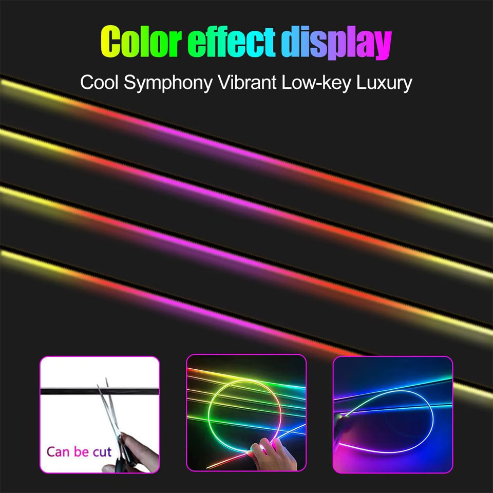 Caraktis 64 Color RGB Dynamic Symphony Car Ambient Light Interior Guide LED Strip Light Decoration Atmosphere Lamp