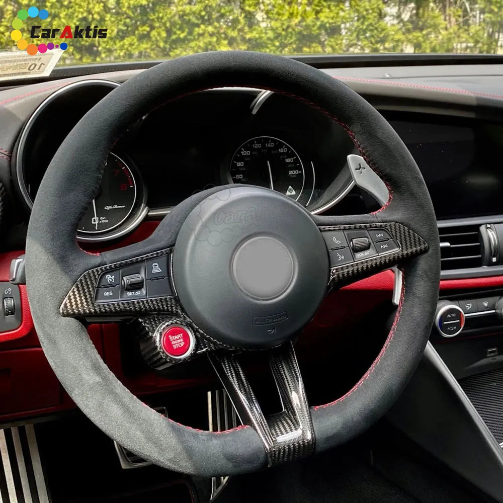 2017-2021 Alfa Romeo Stelvio Giulia Custom Carbon Fiber Steering Wheel