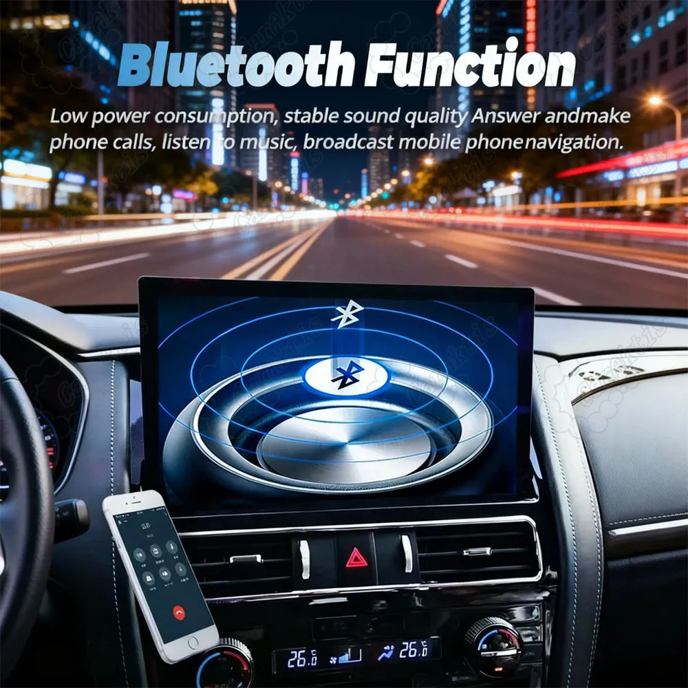 Bluetooth function for hands-free phone calls and wireless music streaming on Android car head unit